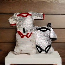 Lot de 2 bodys manches longues noir/rouge avec petit coeur I love daddy ❤️