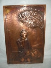 Hand Printed Copper Decorative Panel with Women