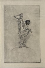 FELICIEN ROPS  "Le Vol et la Prostitution dominant le Monde" circa 1882- JAPON