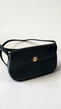 Vintage sac POURCHET cuir bleu