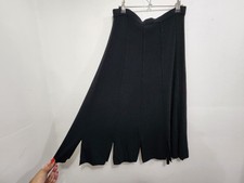 Vintage Gardy Black Knit Car Wash Ribbed Knit Knee-length Skirt Size M Stretch