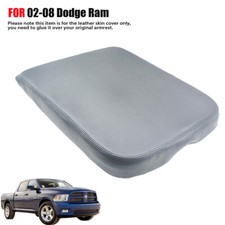 Fits for 2002-2008 Dodge Ram 1500 2500 Console Lid Armrest Cover Leather Gray J5
