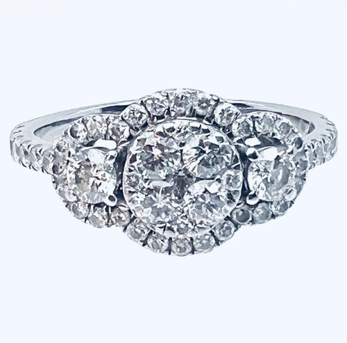 Bague blanc 18 carats - or,