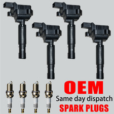 4X OEM Ignition Coil & 4X Iridium Spark Plug For Mercedes-Benz C250 SLK250 UF658