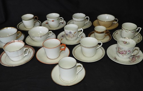 Lot x15 tasses soucoupes - soucoupes, à