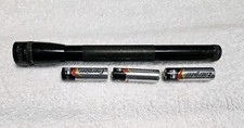 RARE 3AA Three Cell Maglite 3 Watt Black Flashlight Made In USA Discontinued LED