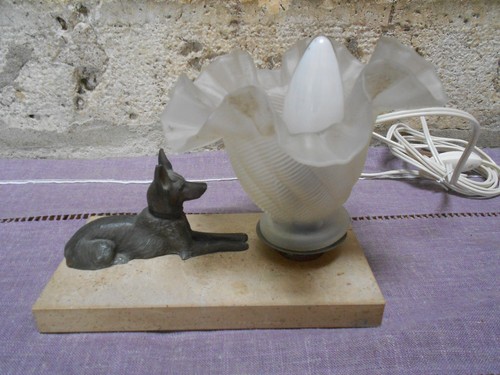 Lampe art déco chien - déco, sur
