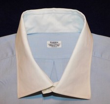 BARBA NAPOLI MADE IN ITALY LIGHT BLUE/WHITE SOLID SHIRT - 18.5/46cm. - SHIRTS.