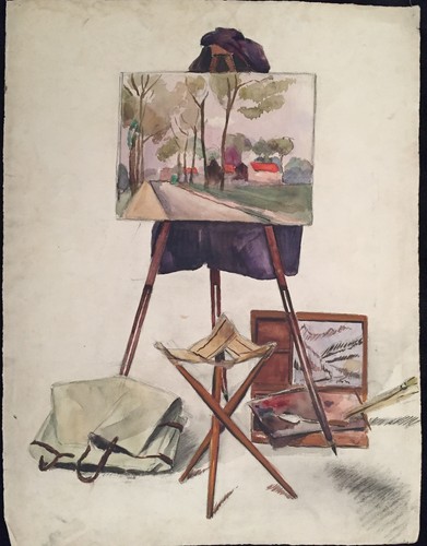 Chevalet aquarelle et - "le,