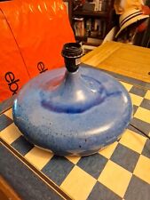 C.2002 Habitat Heavy 6kg Blue Glazed Terracotta Ship Decanter Shape Table Lamp *