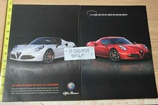 Alfa Romero Red & White 4C Cars 2 pg. Print Ad Advertisement Set
