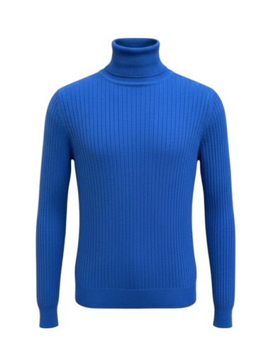 Pull col roulé macidman bleu - pull,