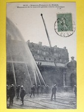 Old postcard PARIS FIREMAN FIREMAN large scale electric fire lance