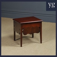 Antique English Regency Flame Mahogany Box Table Storage Lid Tidy Commode c.1830