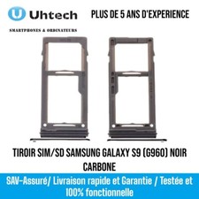 Tiroir cartes SIM et SD pour Samsung Galaxy S9 G960F Noir