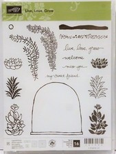 Stampin Up Live Amour Croissance Timbres Plantes Succulentes Seulement 1 Utilisé