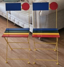  2 Rare Postmodern Side Chair by Denis Balland For Fermob Made In  France