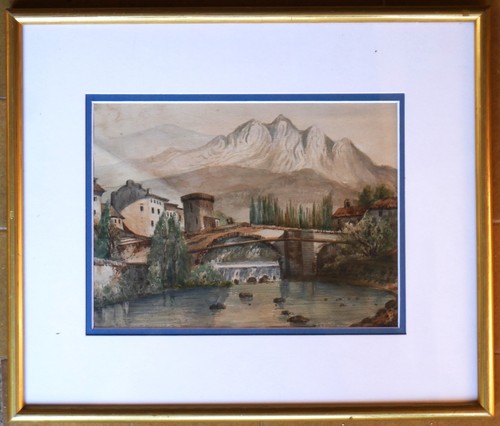 Tableau aquarelle ancienne - tableau,