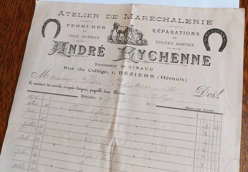 Ancienne facture 1899 - ancienne,