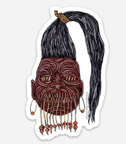 Shrunken head sticker set - shrunken, 2