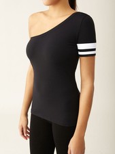 NWT Lilac Black one-shoulder