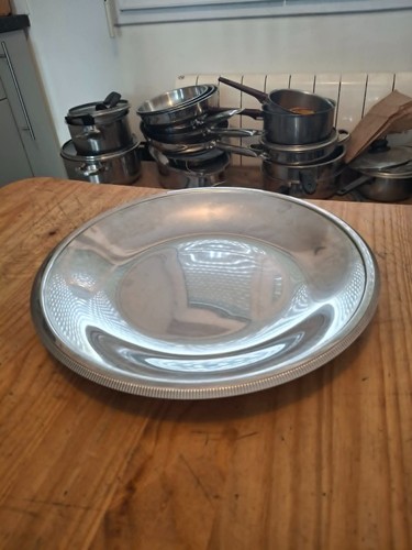 Plat service rond inox - service, en