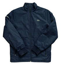 Lacoste Sport Blue Printed Water Resistant Mock Collar Blouson Jacket Size S