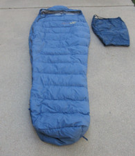 Lafuma Warm'n Light 600 Down Blue Sleeping Bag 6' 9" x 30" w/ Stuff Sack
