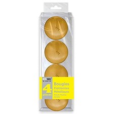 Décoration vase avec bougie flottante métallisée dorée x4 REF/BOMFOR Doré Or