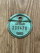 1980 HAINAUT Belgique Plaque