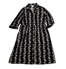 Lanz of Salzburg Dress Size XL Vintage Style Striped Floral Midi Cottage Core