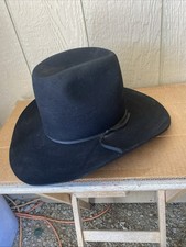 vintage USA made RESISTOL black BEAVER 3X fur felt 7-3/8 cowboy hat WESTERN