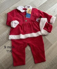 Ensemble Tenue De Mere Noël Vêtement bébé fille 9 Mois Neuf