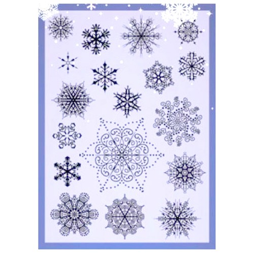 Tampons transparents flocons - transparents,