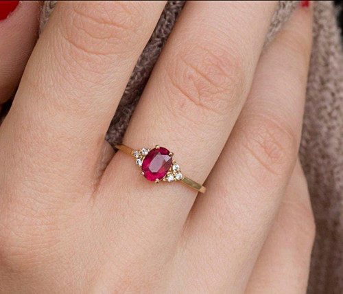Bague rubis naturel - en,