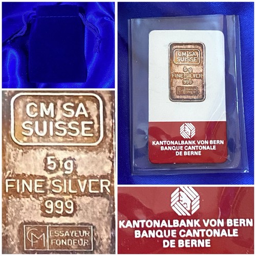 Lingot argent pur - 5g, swiss