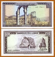 Lebanon, 10 Livres, 1986, P-63 (63f), UNC