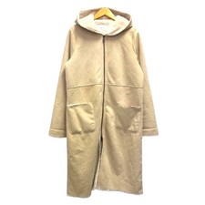 BONbazaar Faux Mouton Long Coat Beige Women's F