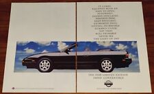 NISSAN 240SX CONVERTIBLE 2-PAGE PRINT AD MAGAZINE ADVERTISEMENT LIMITED EDITION