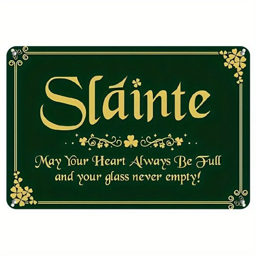 Green gold slainte - gold, sign