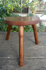 Vintage Popular Brutalist Design Tripod Milking Stool France 1950s