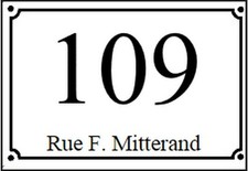 plaque pvc numero de rue ou de