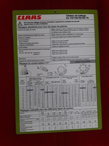 Tableau fiche reglage - tableau,