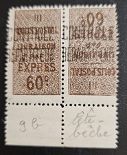Algérie colis postaux Yt 9b variété Tête -bêche neuf** cote 150€ 