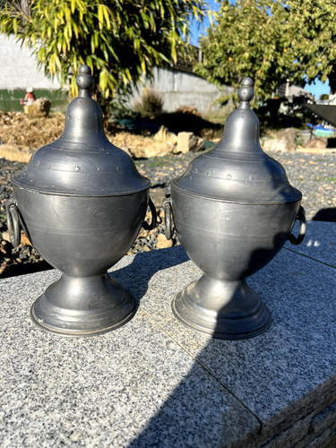 Paire vases urnes - urnes, couvertes