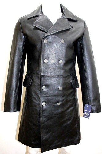 Manteau trench cuir noir - trench,