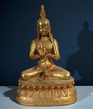 Statue Bouddha en bronze – Mudra Dharmachakra – Tibet/Chine 45 cm
