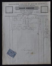 Invoice PARIS 1879 RADIGUET board games billiards chess trictrac illustrated 61