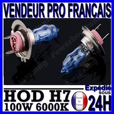 AMPOULE PLASMA HOD H7 100W LAMPE HALOGENE FEU EFET XENON BLANC BLANCHE 6000K 12V