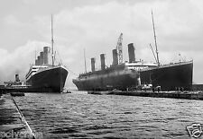 The Titanic and L'Olympic Shipboat - Antique Photo Repro Print 10x15cm